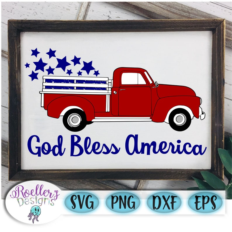 Download 4th of July Svg Truck Svg Red Truck Svg Independence Day ...