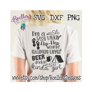 Camping Svg, Beer Drinking Svg, Sassy Girl Svg, Im a sassy Talking, Sassy Talking Flip Flop, Svg, Dxf, Cricut, Silhouette, kinda girl Svg