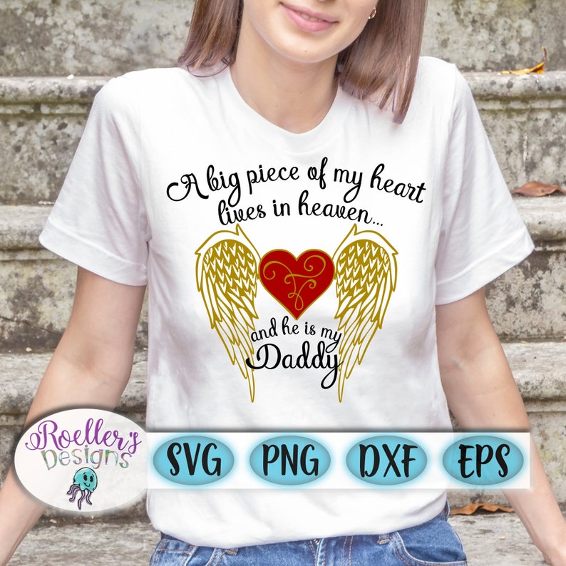 Download Heaven Svg Daddy Svg Memorial Svg Wings Svg Angel Svg Dad | Etsy
