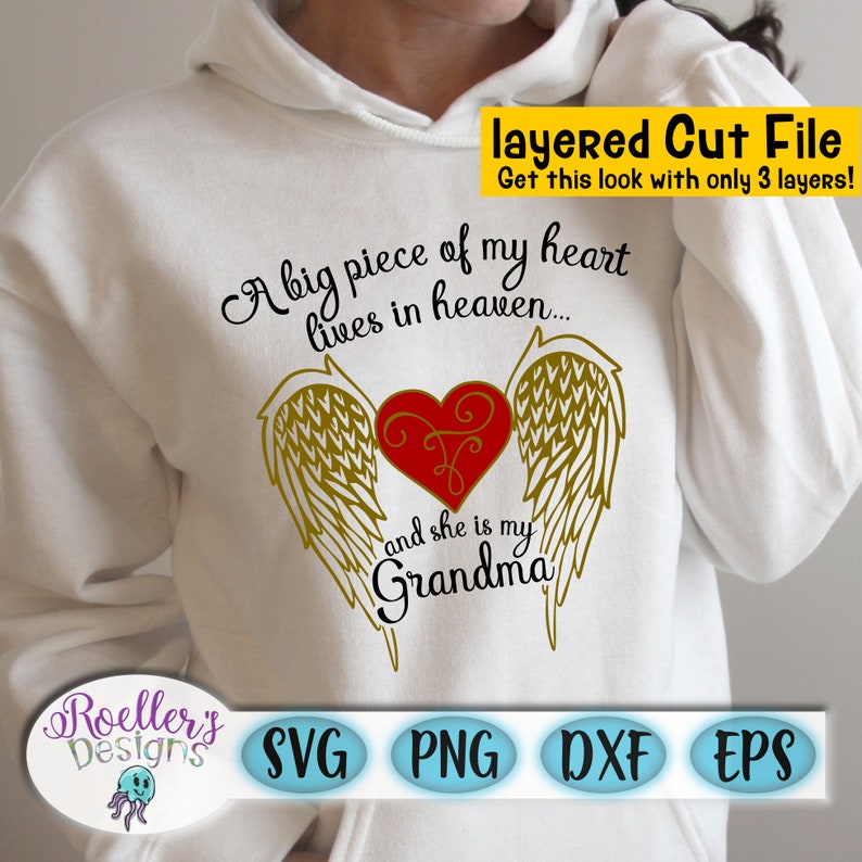 Download Heaven Svg Grandma Svg Memorial Svg Wings Svg Angel Svg | Etsy