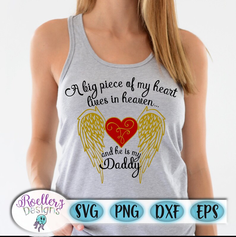 Download Heaven Svg Daddy Svg Memorial Svg Wings Svg Angel Svg Dad | Etsy