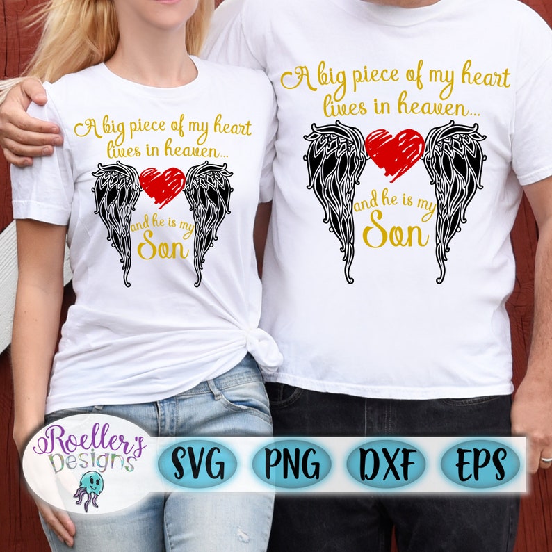 Download Heaven Svg Son Svg Angel Wings Svg Memorial Svg Memory | Etsy
