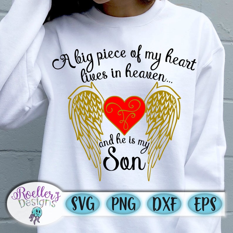 Download Heaven Svg Son Svg Angel Wings Svg Memorial Svg Memory | Etsy