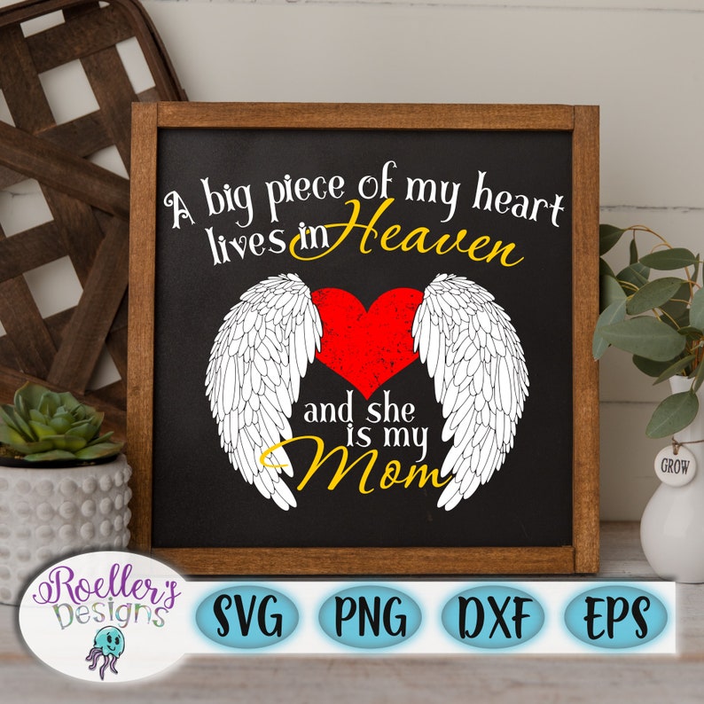 Download Heaven Svg Mom Svg Angel Wings Svg Memorial Svg Memory | Etsy
