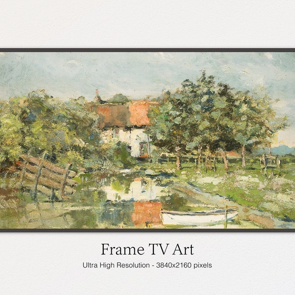 Samsung Frame TV Art | Summer Countryside Farm Painting | Instant Digital Download