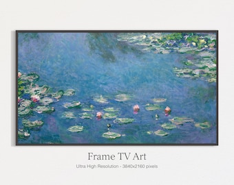Samsung Frame TV Art, Vintage Water Lilies Painting (Digital Download)