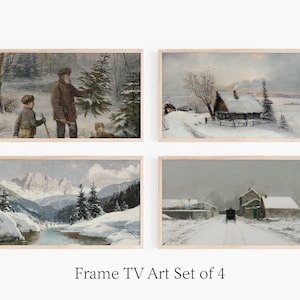 Samsung Frame TV Art | Vintage Christmas | Country Winter TV Art