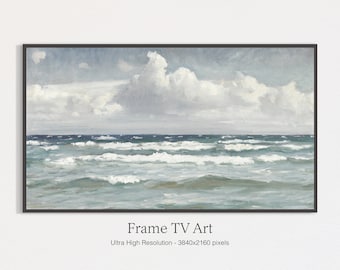 Vintage Seascape Painting, Samsung Frame TV Art (Digital Download)