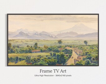 Samsung Frame Art | Summer View of Cuernavaca Scenery | Classic Oil Painting | Digital Download