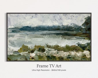 Samsung Frame TV Art, Abstract, Kunst voor Frame TV, Olieverfschilderij, Instant Download, Digitale Download, Frame tv kunst, Abstract Olielandschap