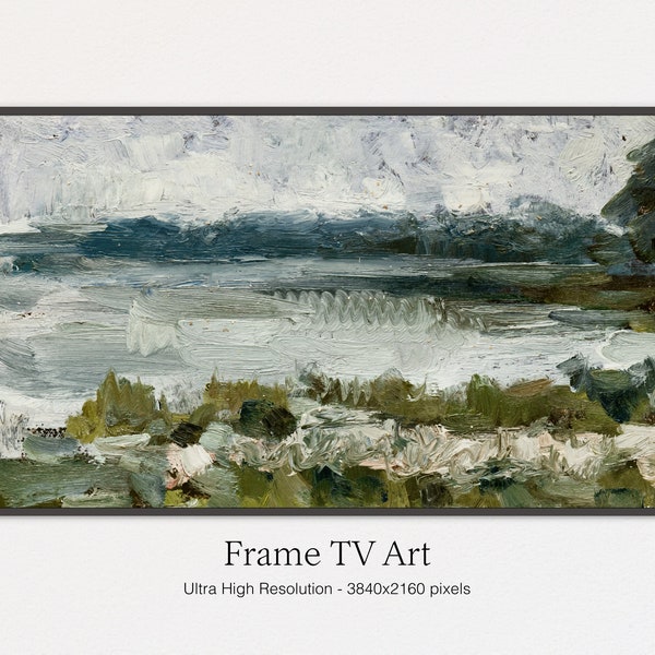 Samsung Frame TV-konst, abstrakt, konst för ram-TV, oljemålning, direktnedladdning, digital nedladdning, ram-TV-konst, abstrakt oljelandskap