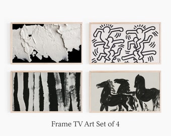 Samsung Frame TV Art Set of 4 | Abstract Painting | Digital TV Art | Minimalistic Painting | Digital Download