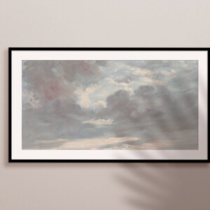 Samsung Frame TV Art, Muted Sky, Vintage Oil Painting for LG TV, Instant Download image 4