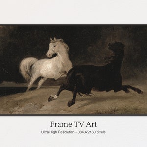 Samsung Frame TV Art | Classic Horses Painting | Farmhouse Art | Digital Download