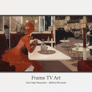 Samsung Frame TV Art, Café francés, Arte vintage para TV, Samsung Frame Tv Art, Digital Tv Art, Descarga digital instantánea, Moody Art para TV