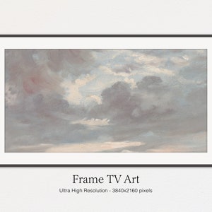 Samsung Frame TV Art, Muted Sky, Vintage Oil Painting for LG TV, Instant Download image 2