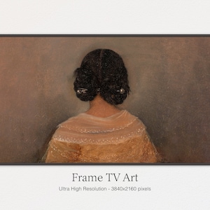 Samsung Frame TV Art, Vintage Portrait Painting, Girl with Braids, Tv Art, Art for TV, The Frame TV Art, Digital Download