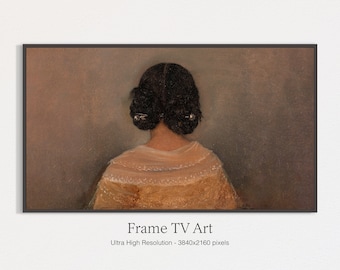 Samsung Frame TV Art, Vintage Portrait Painting, Girl with Braids, Tv Art, Art for TV, The Frame TV Art, Digital Download