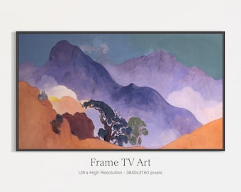 Samsung Frame TV Art | Mountain Tops | Oil Painting | Instant Digital Download