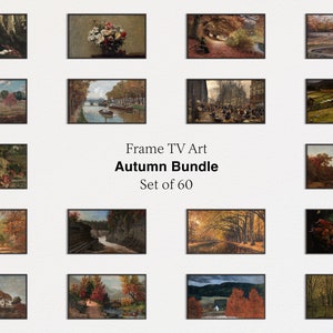 Samsung Frame TV Art Set of 60 |  Autumn Season Paintings Bundle | Classic Art | Frame for TV | Digital Download