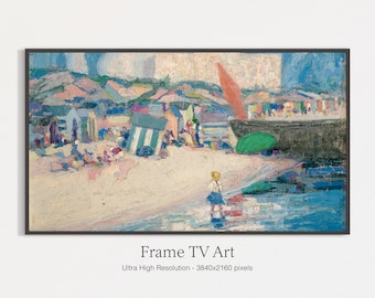 Summer Beach Painting for Samsung Frame TV | Coastal Artwork (Digital Download)