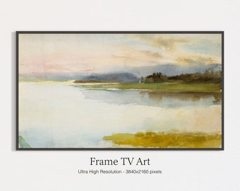Samsung Frame TV Art | Vintage | Seascape Painting | Seashore Watercolor | Digital download