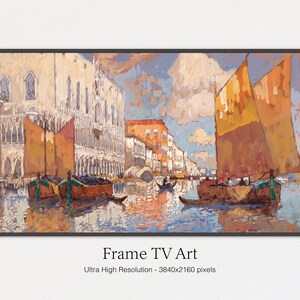 Samsung Frame TV Art | The Doge’s Canal in Venice | Summer Time | Oil Painting | Frame TV Art | Instant Digital Download