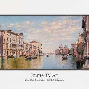 Samsung Frame TV | Summer Venice Grand Canal Painting | Oil Art | Instant Digital Download