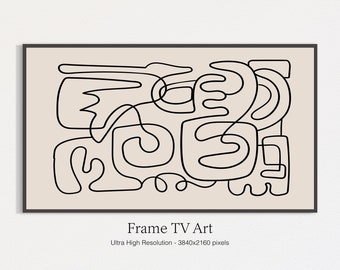 Samsung Frame TV Art | Abstract Continuous Line Art | Modern Art | Instant Digital Download