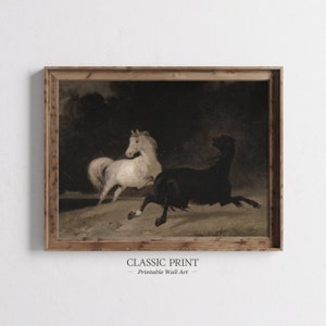 Printable | Vintage Horses Painting | Wall Art | Instant Digital Download