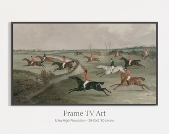 Samsung Frame TV Art, Vintage Pferderennen Gemälde (Digitaler Download)