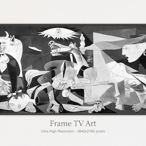 Samsung Frame TV Art | Pablo Picasso Guernica Art | Black and White | Abstract Painting | Modern Art | Instant Digital Download
