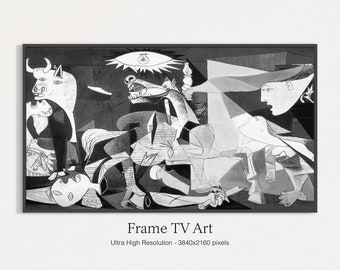 Samsung Frame TV Art | Pablo Picasso Guernica Art | Black and White | Abstract Painting | Modern Art | Instant Digital Download