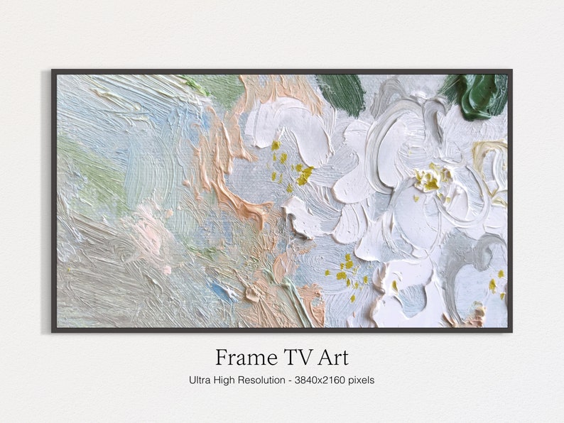 Samsung Frame TV Art Abstract Art For Frame Tv, Oil Painting image 1