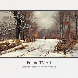 Samsung Frame TV Art | Vintage Winter Forest Landscape | Digital Download