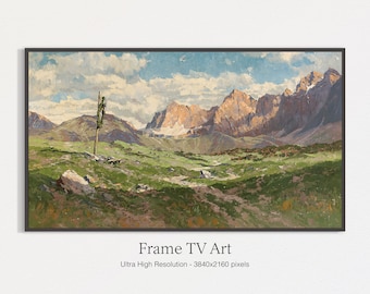 Samsung Frame TV Art | Italian Alpine Meadow Painting (Digital Download)