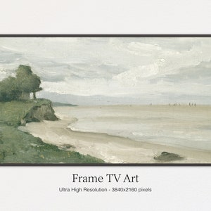 Samsung Frame TV Art | Vintage Seascape Oil Painting | Instant Digital Download