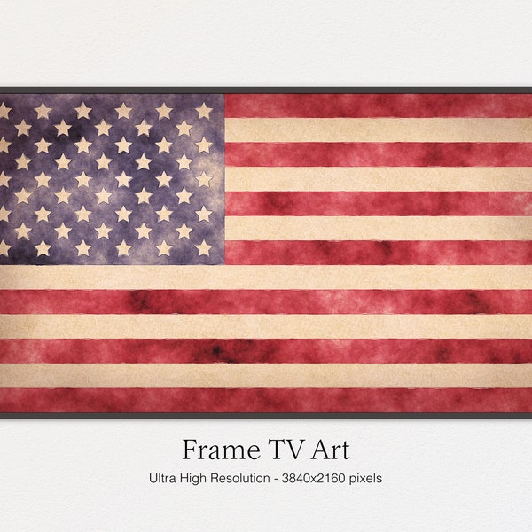 Samsung Frame TV Art | American Flag | Memorial Day 4th of July | Independence Day USA | Instant Digital Download