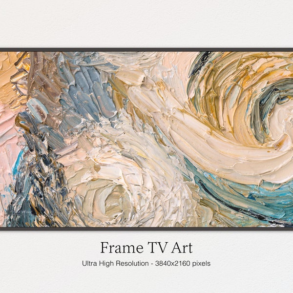 Samsung Frame TV Art, Abstract, Art For Frame Tv, Oil Painting, Instant Digital Download, Spring Art For Tv, Tv Wallpaper, Realistic Tv Art