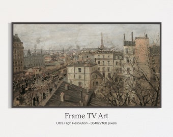 Samsung Frame TV Art | Vintage Cityscape Painting | Instant Digital Download