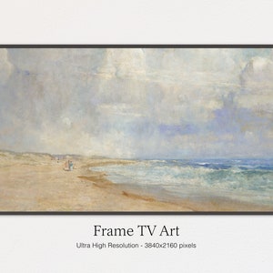 Samsung Frame TV Art | COASTLINE | Vintage | Landscape Painting | Watercolor landscape | The Frame Art for TV