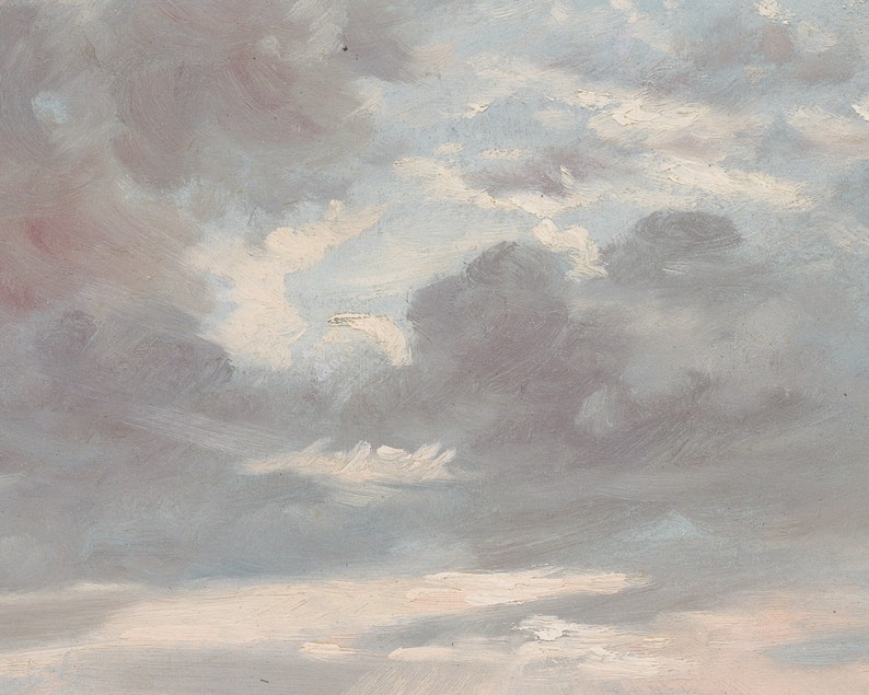 Samsung Frame TV Art, Muted Sky, Vintage Oil Painting for LG TV, Instant Download image 5