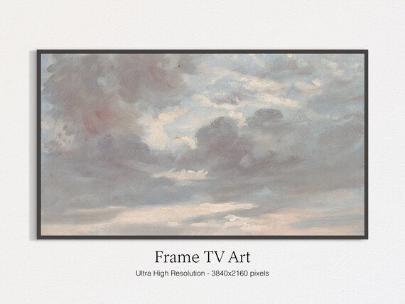 Samsung Frame TV Art, Muted Sky, Vintage Oil Painting for LG TV, Instant Download