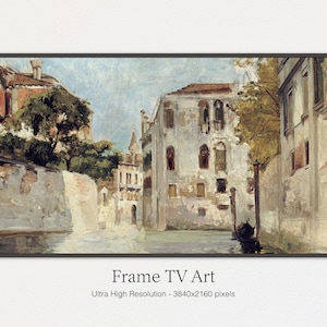 Samsung Tv Art, Venice Landscape, Vintage Frame Tv Art, Instant Download, Vintage Frame Tv Painting, Digital Download, Oil Painting