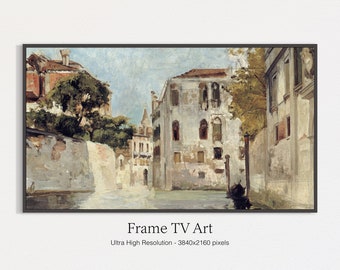 Vintage Venice Oil Painting, Samsung Frame TV Art (Digital Download)