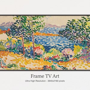 Samsung Frame TV Art | Summer Mediterranean Scenery | Art For Frame TV | Abstract Oil Painting | Instant Digital Download