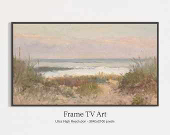 tableau de plage vintage | Illustration pour téléviseur Samsung Frame (téléchargement numérique)