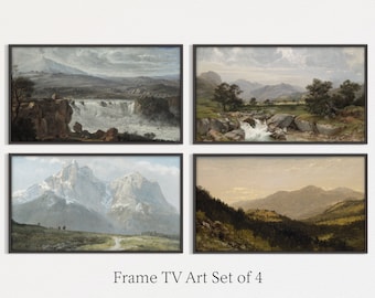 Samsung Frame TV Art Set | Vintage Landscape Painting Bundle | Instant Digital Download