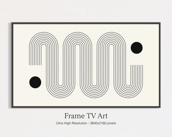 Samsung Frame TV Art | Black and White Abstract Graphic Piece | Modern Art | Instant Digital Download