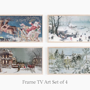 Samsung Frame TV Art | Vintage Christmas | Winter Tv Art | Santa Frame Tv Art